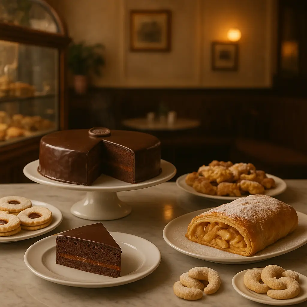 Auslage mit Wiener Mehlspeisen